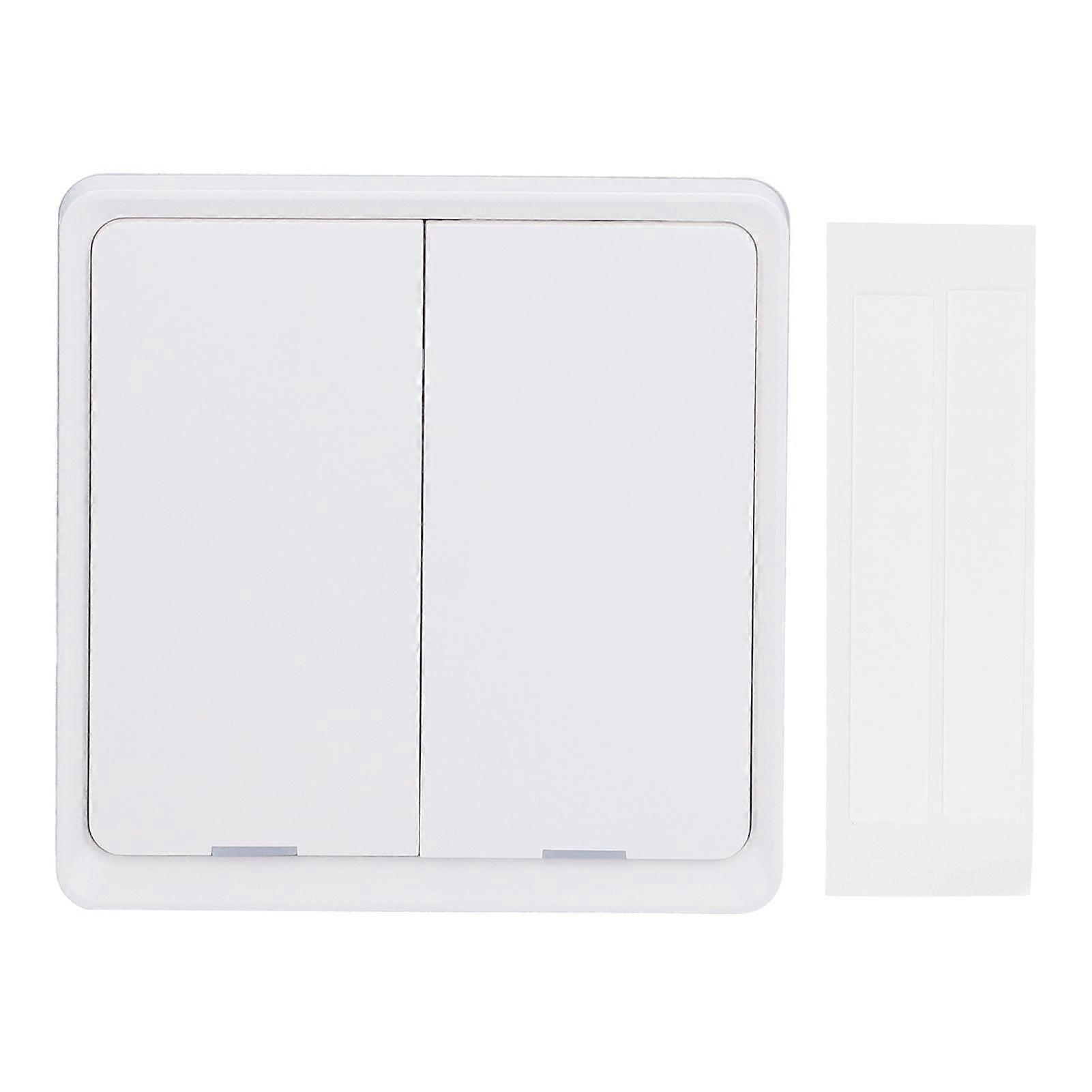 For Zigbee 2 Gang Scene Switch Push Button Controller Panel Support APP Voice Control White