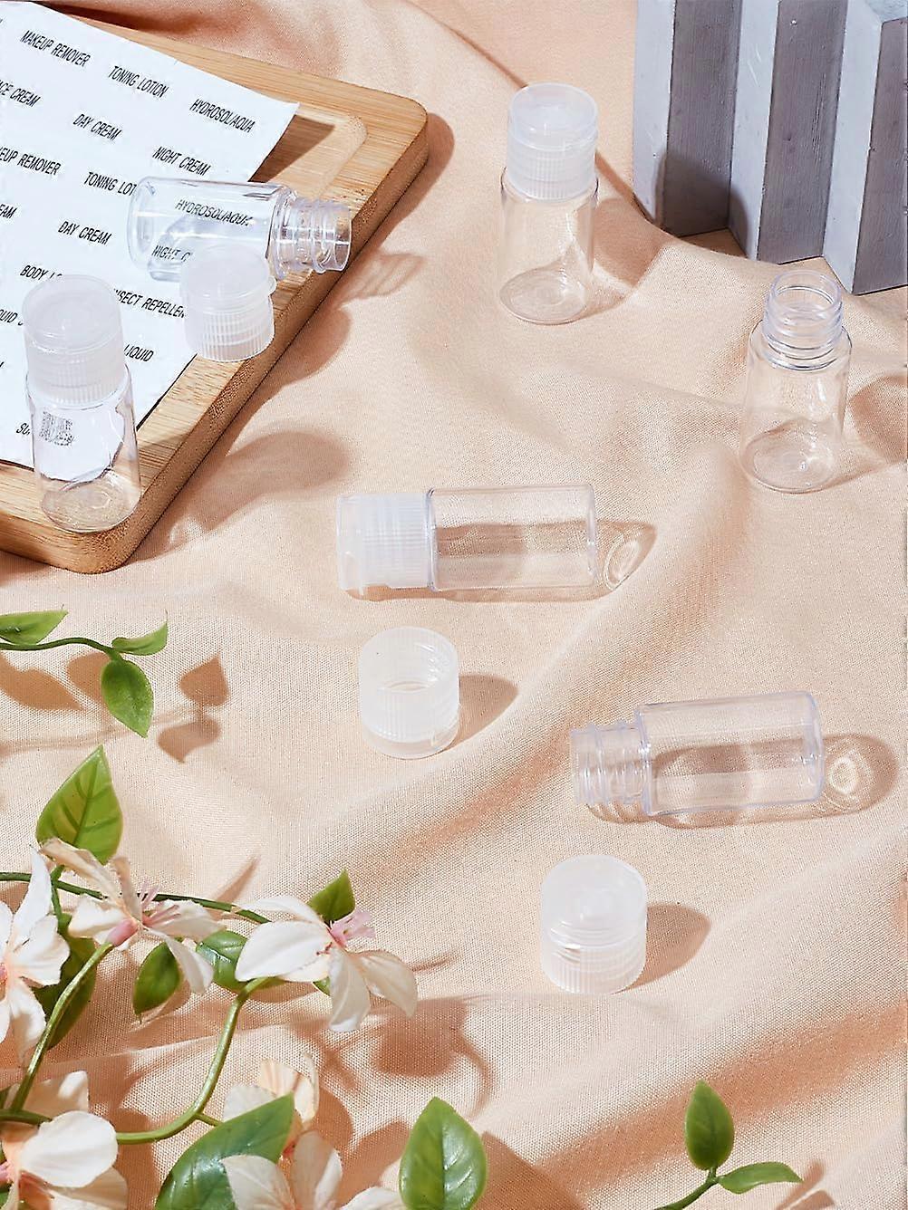 6Pcs 10ml PET Plastic Empty Flip Cap Bottles, Clear Travel Size Plastic Sample Bottles with PP Lids Refillable Empty Container