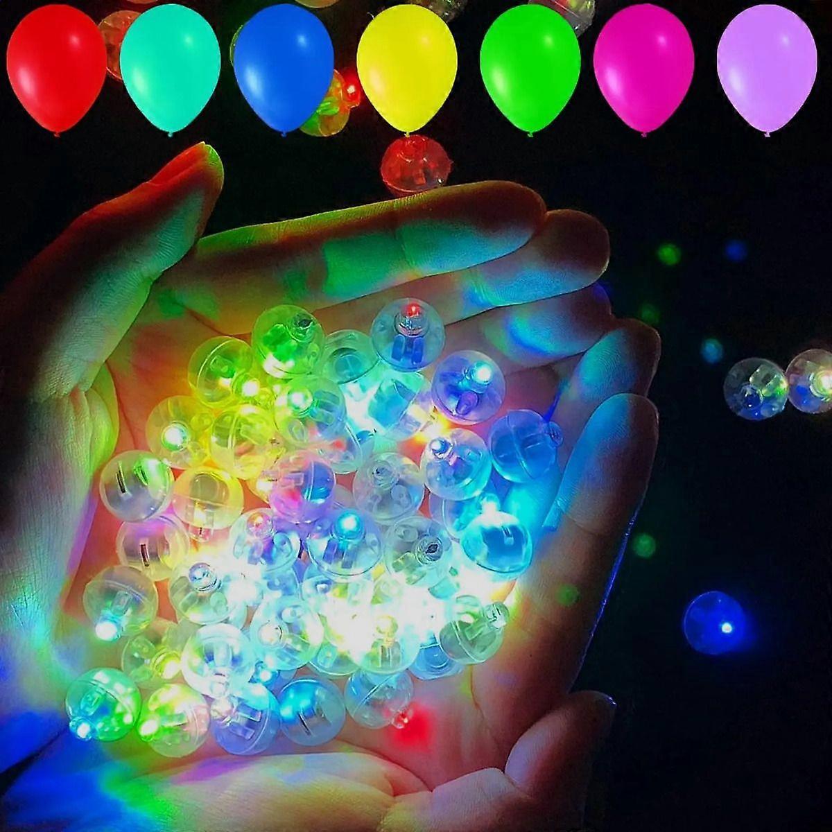 Mini Round LED Balloon Lights - 100 Pcs
