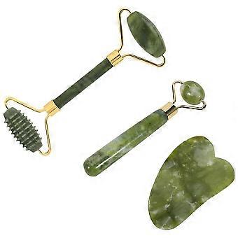 Jade Roller Kit, Facial Roller Massager Eye Natural Anti-aging, Guasha Massage Tool, Dokręcanie