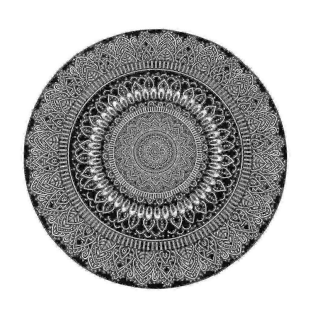 Tlmccf Mandala Flower Round Carpet