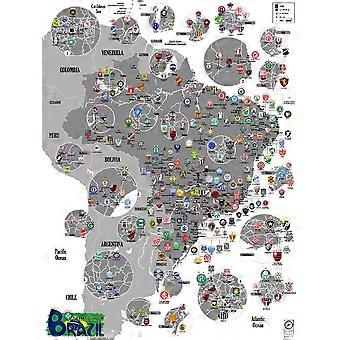 BRAZIL Football Clubs Map High-difficulty jigsaw puzzle