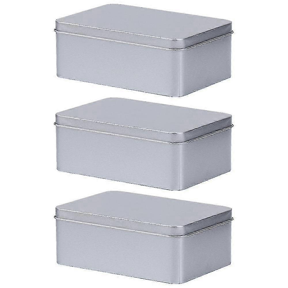 3Pcs Tinplate Storage Boxes With Lids, Multipurpose For Candy, Tea, Biscuits
