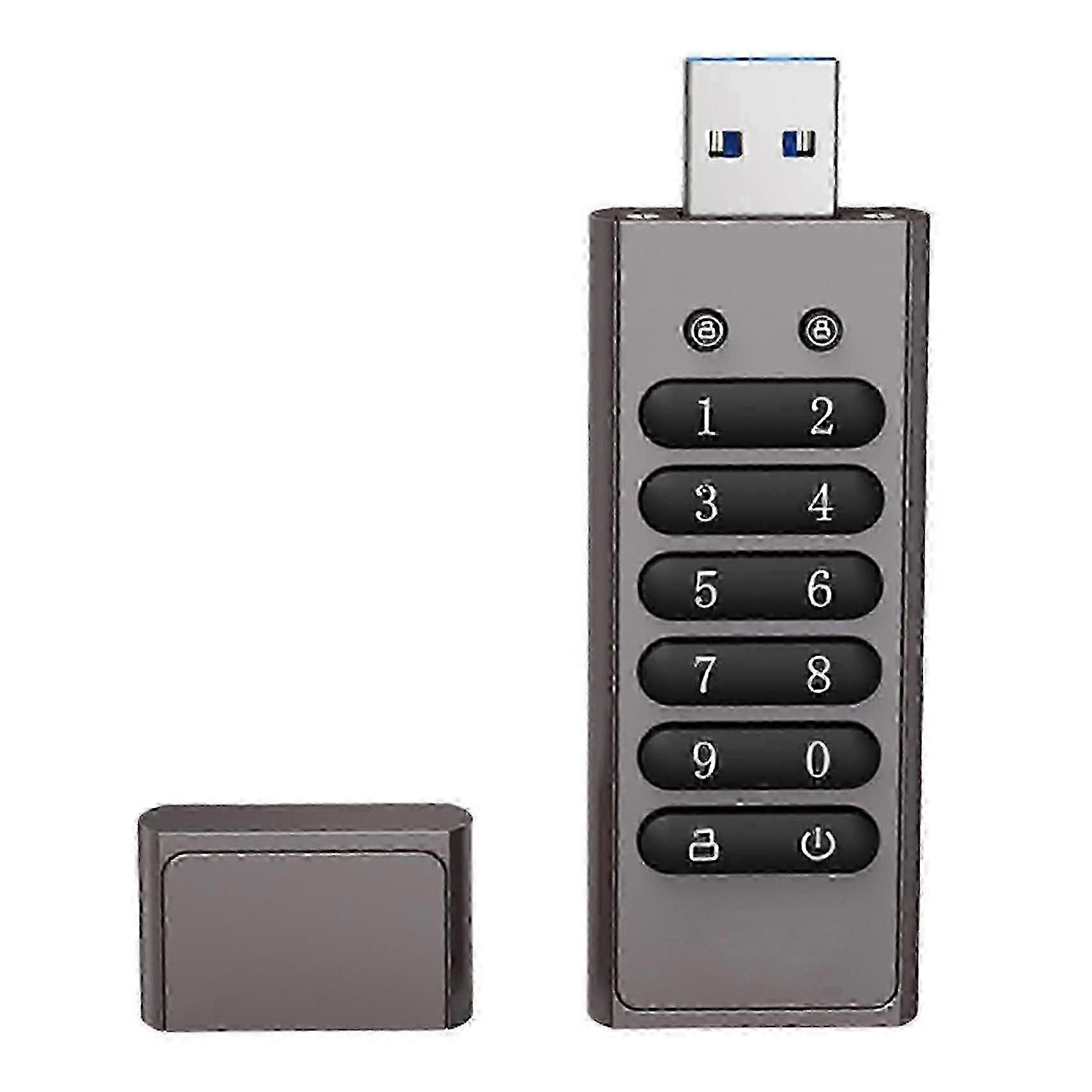 USB Flash Drive Digital Encryption Drive Memory Stick Hardware Encryption USB3.0 U Disk Privacy Protection (128G)