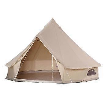 4m Cotton Canvas Bell Tent for Camping, Waterproof Yurt Tent with Stove Hole and Full Mosquito Net