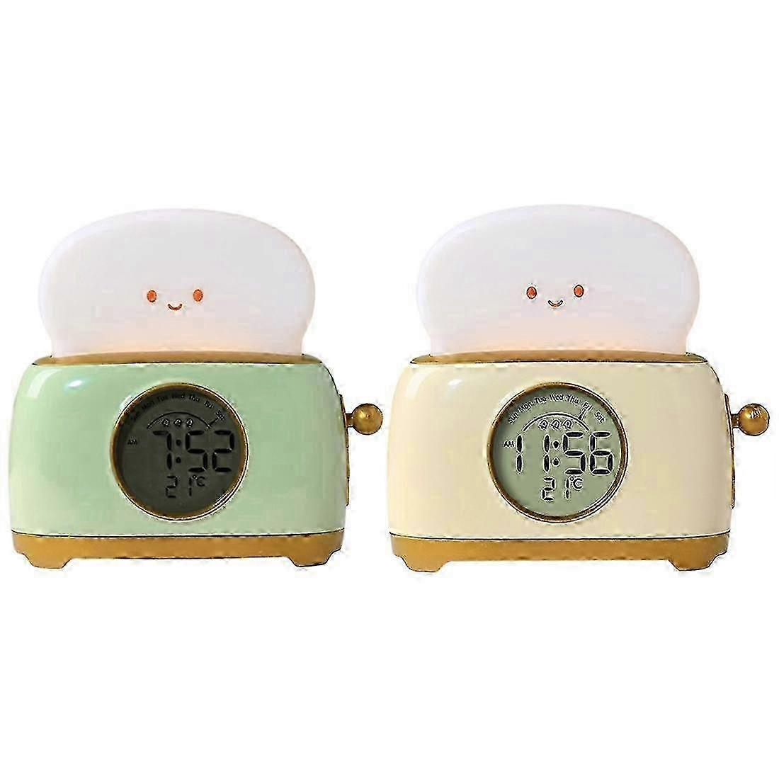 Bedside Toaster Clock With Adjustable Light