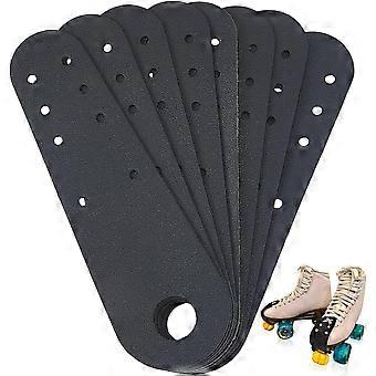 8PCS PU Leather Roller Skate Toe Guards Black Leather Universal Fit Flat Toe Guard Protectors Professional Skate Toe Protective Cover