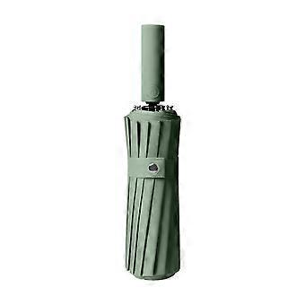 Travel Umbrella Windproof Compact 32 Ribs Automatic Open Close UPF 50 Sun Protection Green