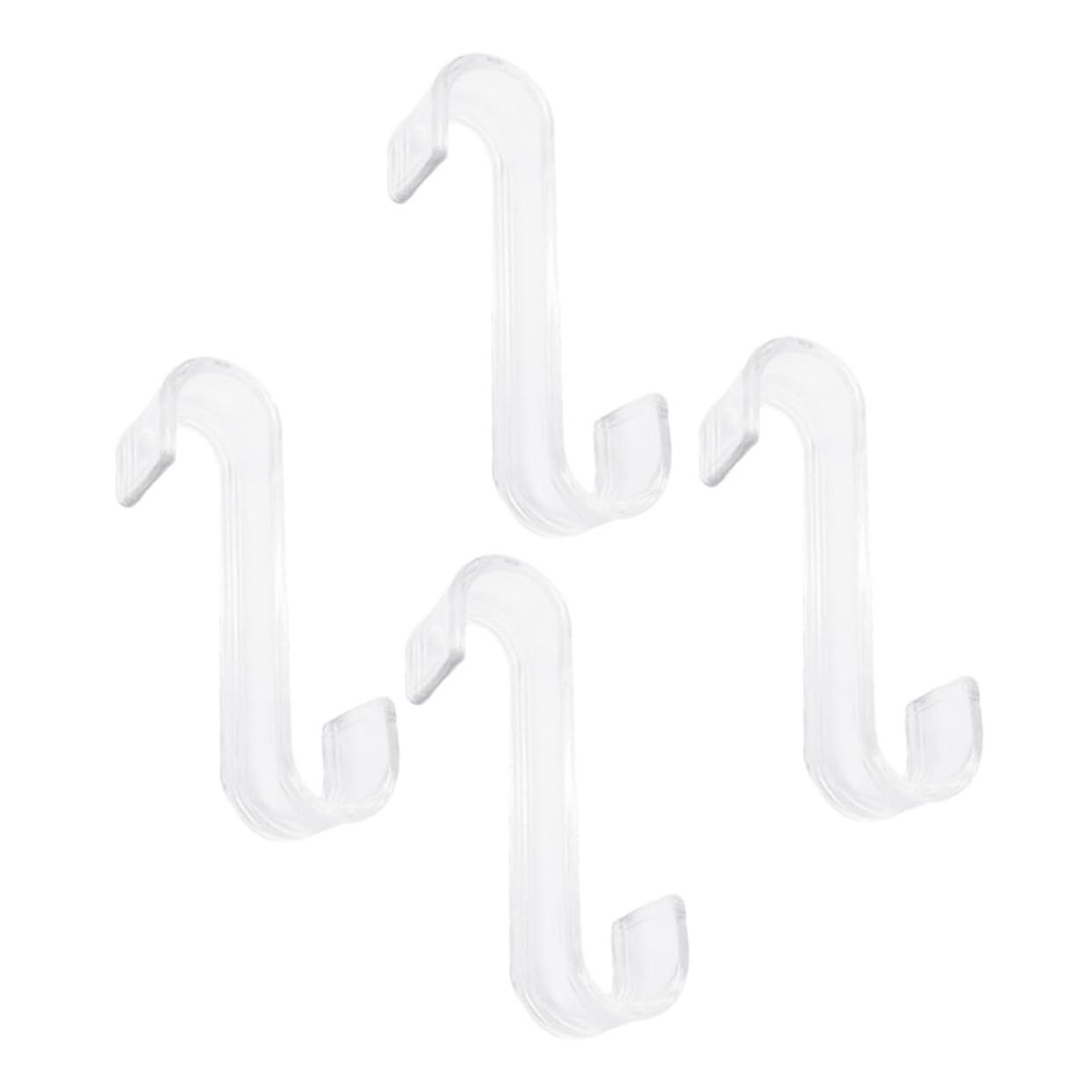 4pcs Transparent Plastic Over the Door Hook Set, Dual Hook Function, SpaceSaving Wall Coat Rack