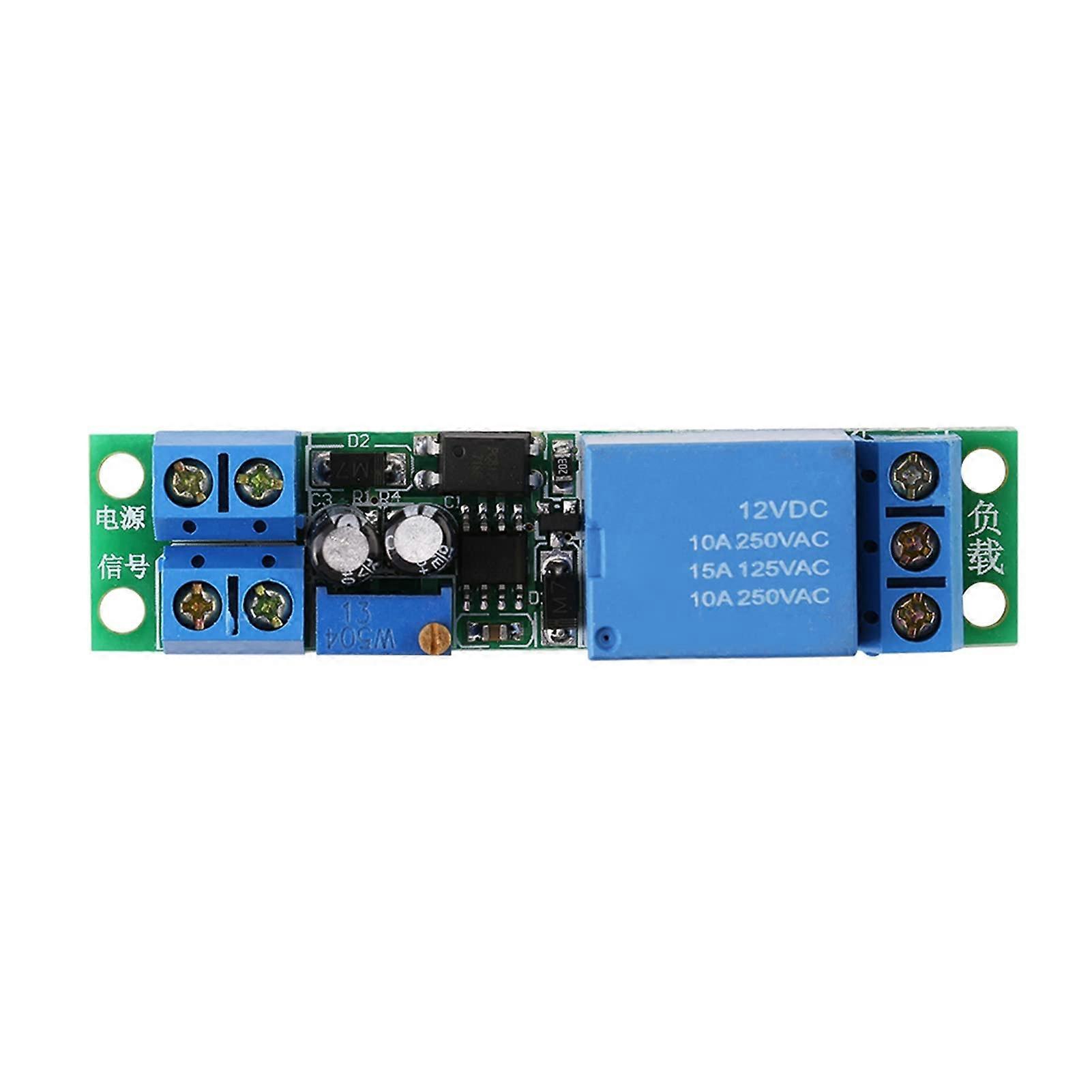 12V Timer Relay Module with Adjustable Delay Control and Reverse Polarity Protection for Automation