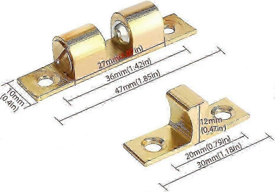 6Pcs Brass Double Ball Catch Roller Latches