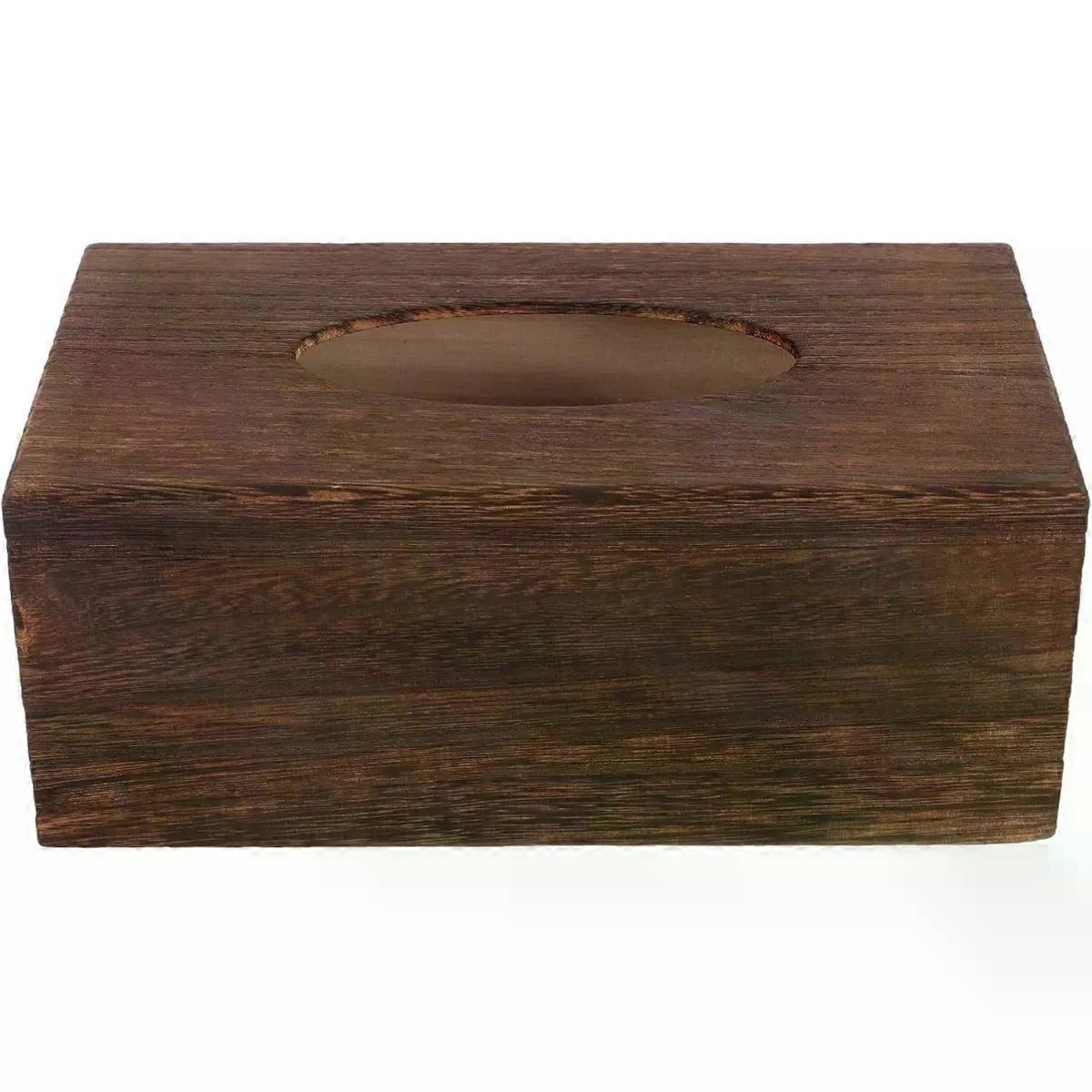 Solid Wood Tissue Box Cover for Napkins and Tissues