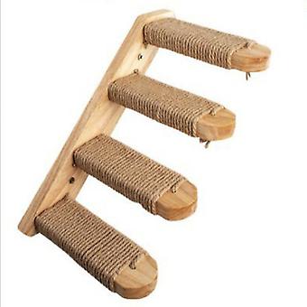 Cat Entertainment Equipment Stairs With Sisal Rope Scratch Climbing Shelf For Medium And Large Kittens