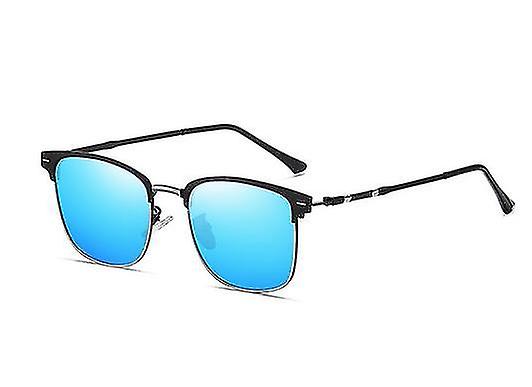 Polarized Sunglasses Men's And Women's Sunglasses Large Frame Anti-blu-ray Metal Flat Glasses