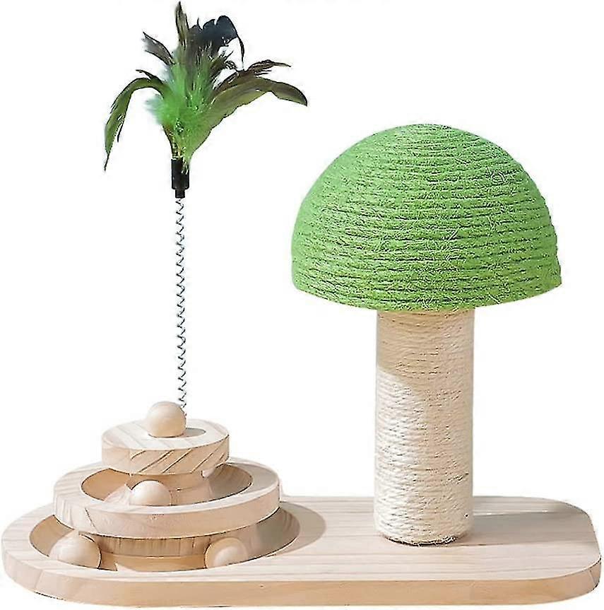 Interactive Cat Toy Mushroom Shape Three Layers Turntable Interactive Cat Toy