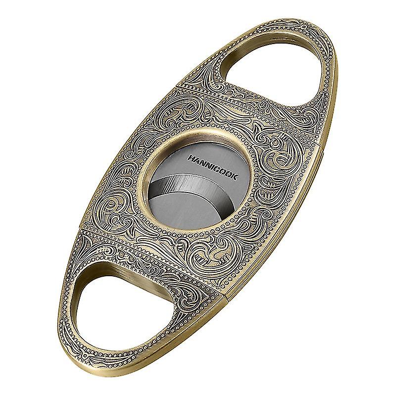 V字型彫刻、Vカットブレード、ギロチン(ゴールド)付きステンレス製シガーカッター