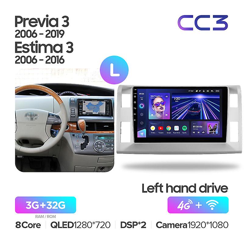 トヨタプレビアXr50 3 III用CC3 2k 2006 - 2019 Estima AHR20 XR50 3 III 2006 - 2016 LHDカーラジオマルチメディアビデオプレーヤーナビゲーションステレオGPSアンドロイ