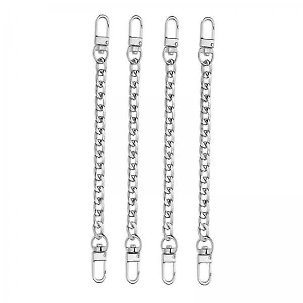 2x4Pieces Metal Flat Chain & Purse Strap Extender / Chain Strap Accessory Silver