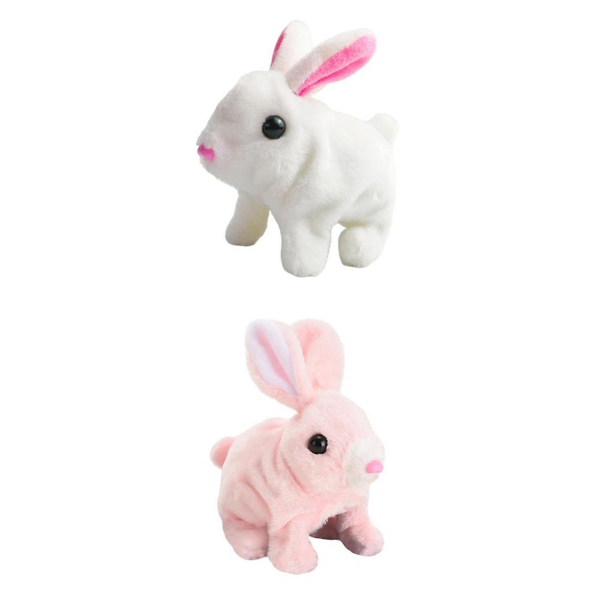 2 Pieces Flurfy Rabbit Toy Simulation Display Plush for Girls Boys Toddlers