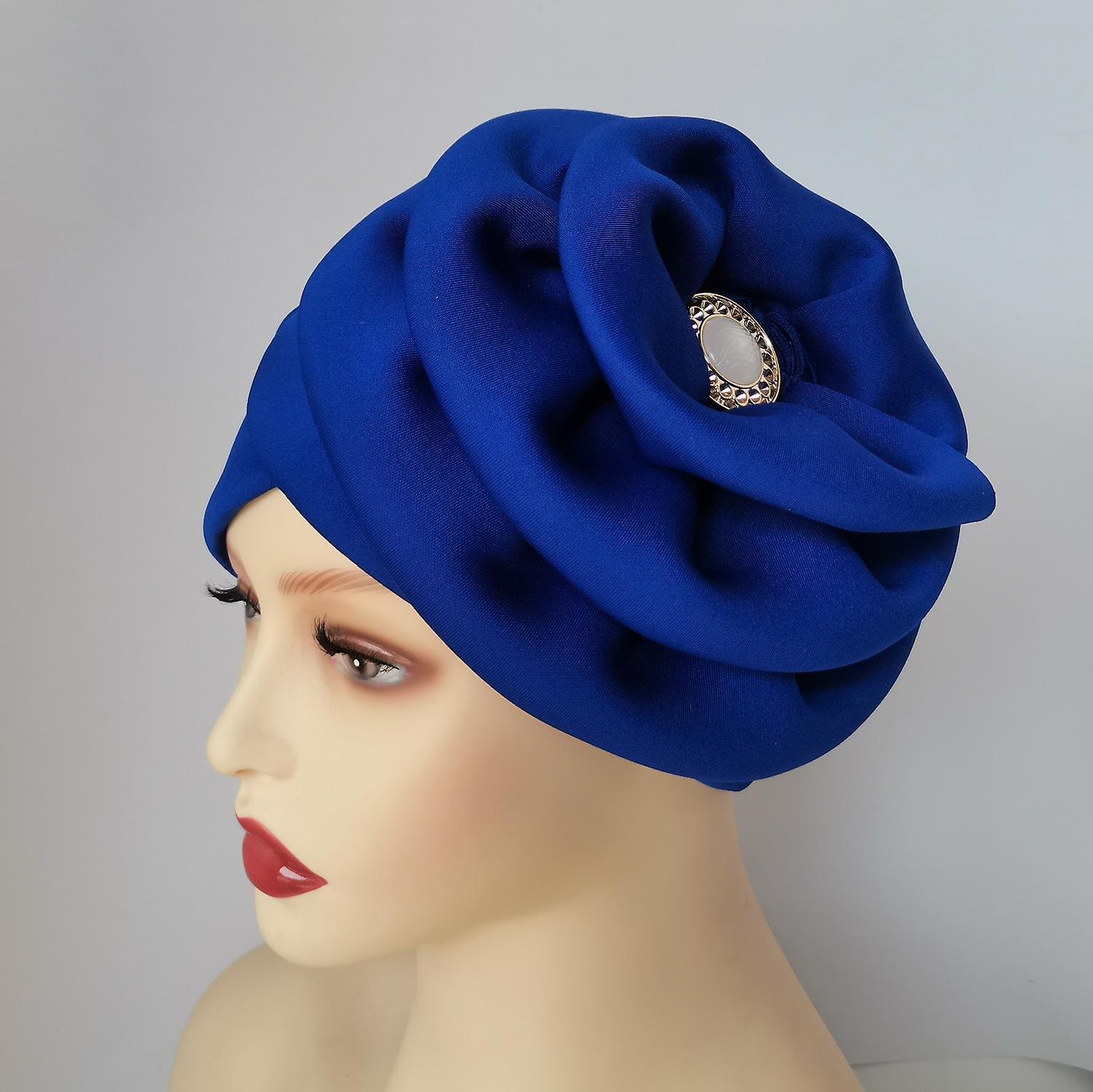 عمامة زهرة كبيرة للنساء قبعات الحجاب المسلم الإسلامية الأفريقية headties مطوي الحجاب رئيس يلف التورب