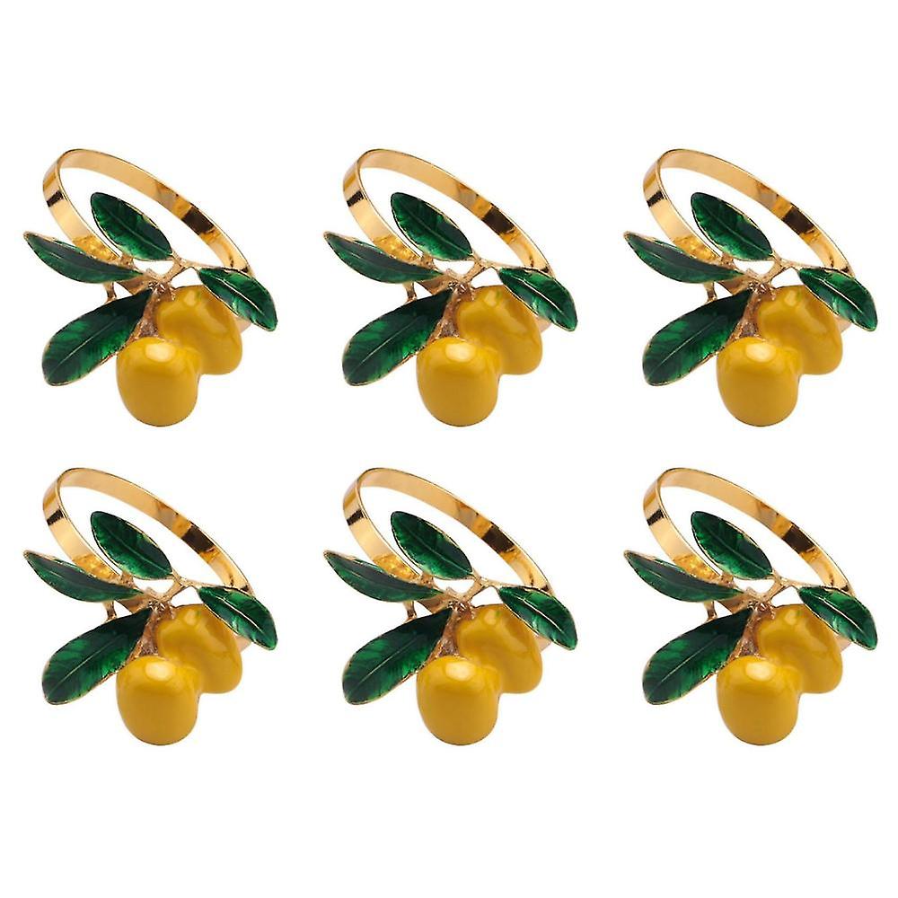 6 Pcs Lemon Napkin Ring Napkin Ring Table Decoration Gold