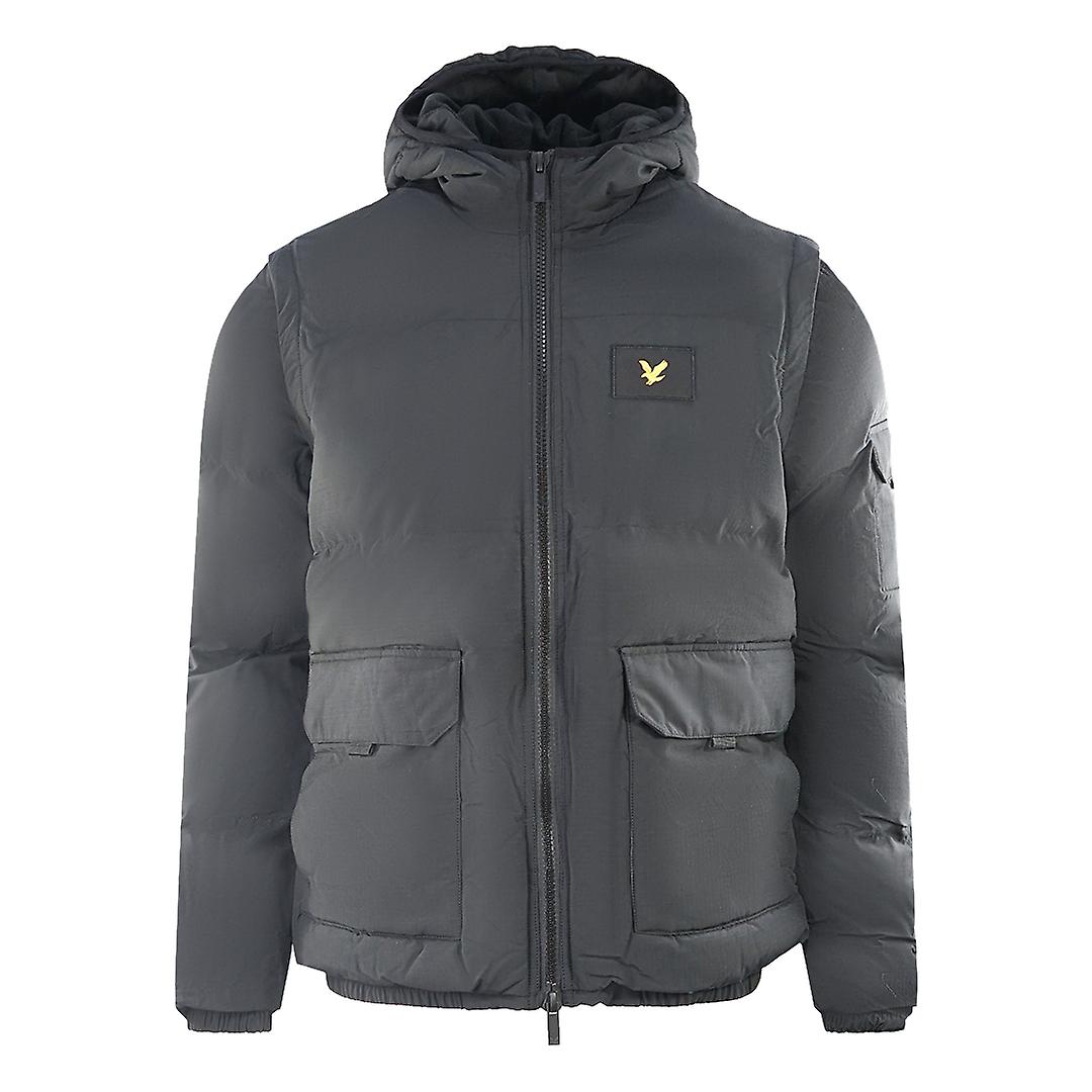 Lyle & Scott 2 in 1 Ripstop Black Puffer Jacket