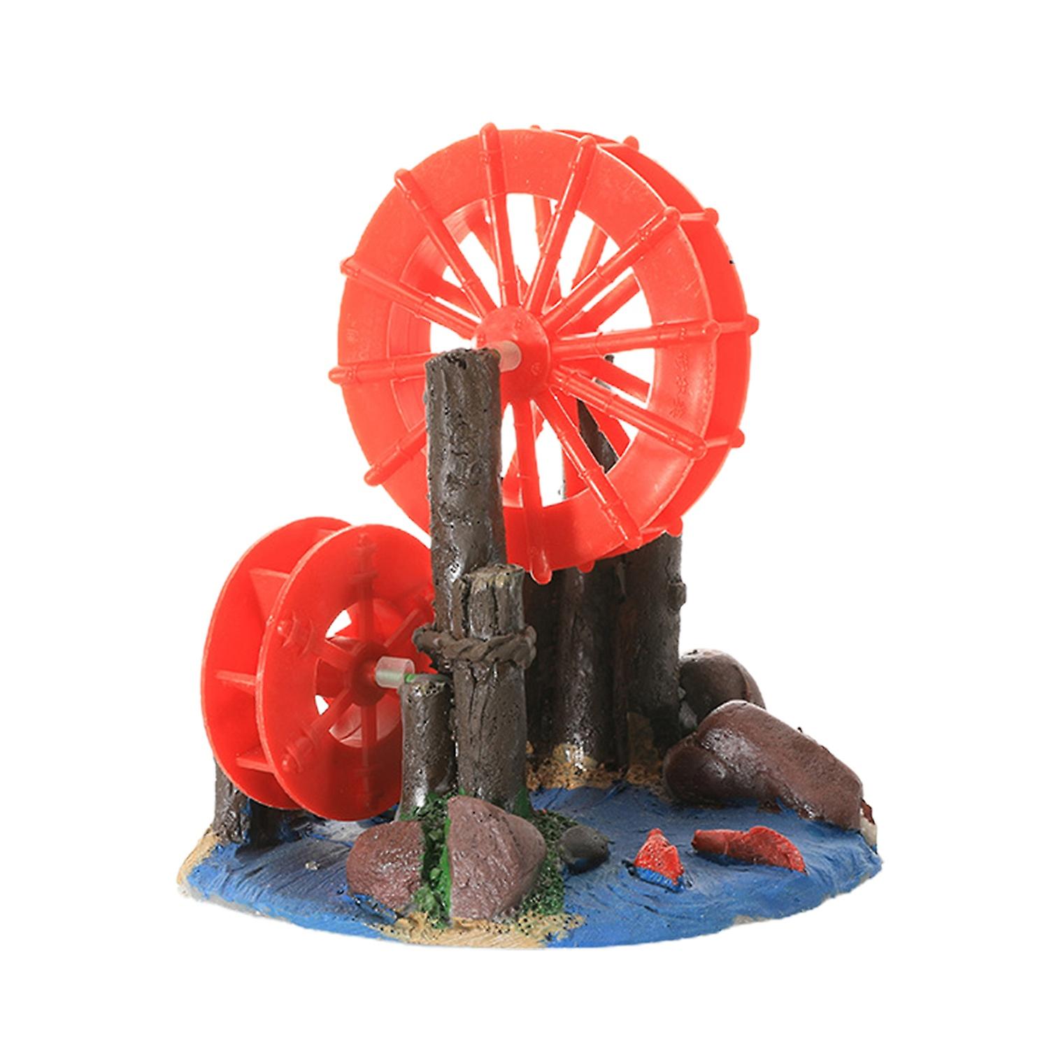 Unfading Color Decorative Resin Fish Tank Ornament Simulation Aquarium Waterwheel Stone Decoration