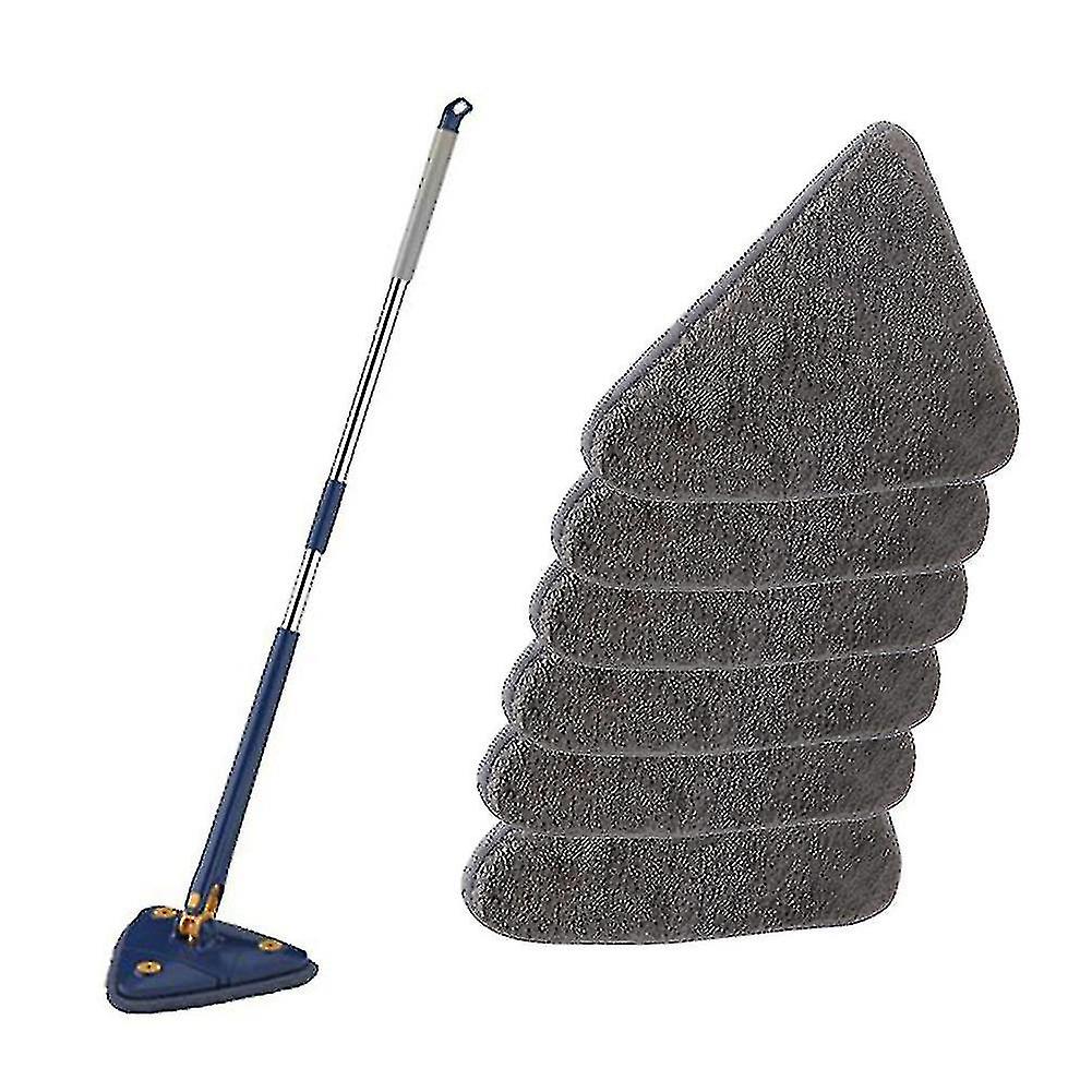 360 Rotating Adjustable Cleaning Mop, Triangle Cleaning Mop With Automatic Water Squeeze Function Fo