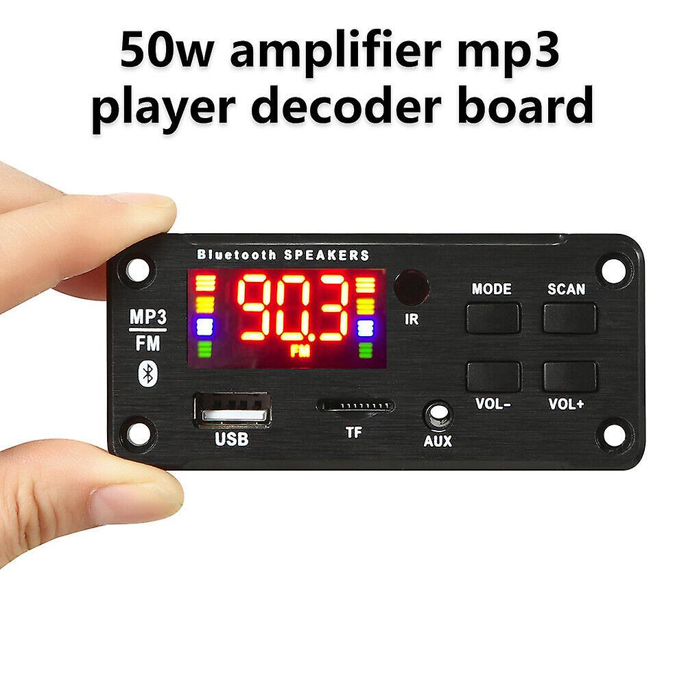 2*25W 50W Amplifier MP3 Player Decoder Board 6V-12V BT 5.0 Car FM Radio Module