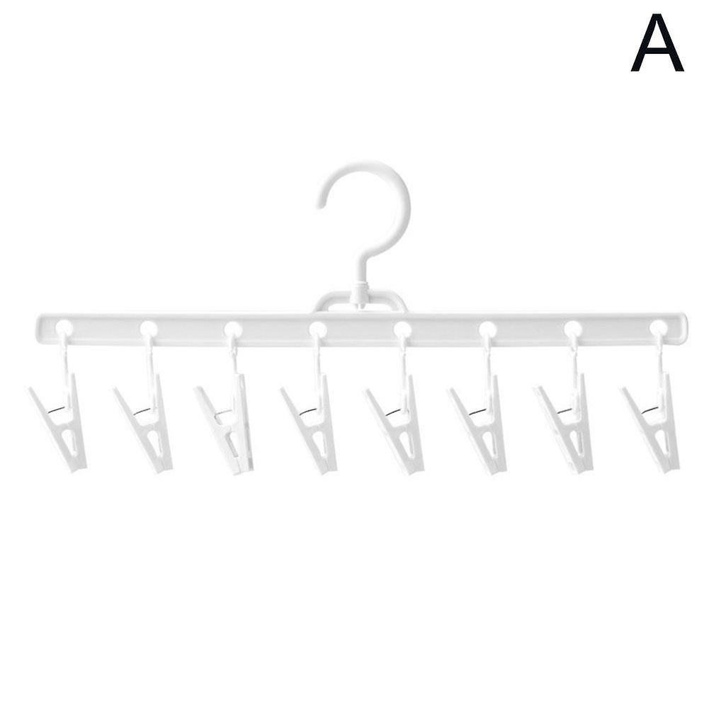 8 Clips Hanger Portable Multifunctional Windproof Clothes Socks Underwear Rack