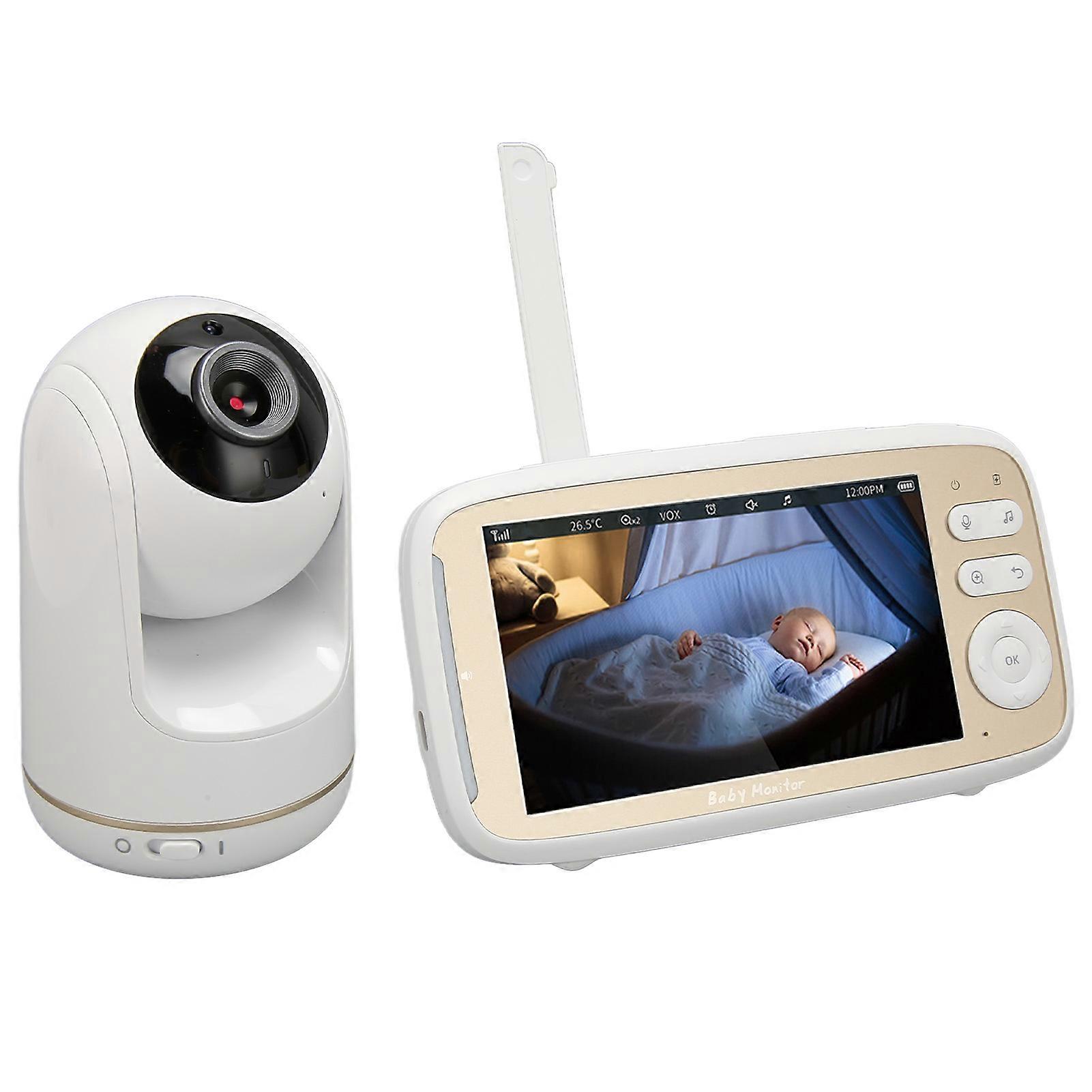 5in Baby Monitor with Camera and Audio Remote PTZ Night Vision 2 Way Talk Lullabies 1000 Feet Range 100 to 240v AU Plug