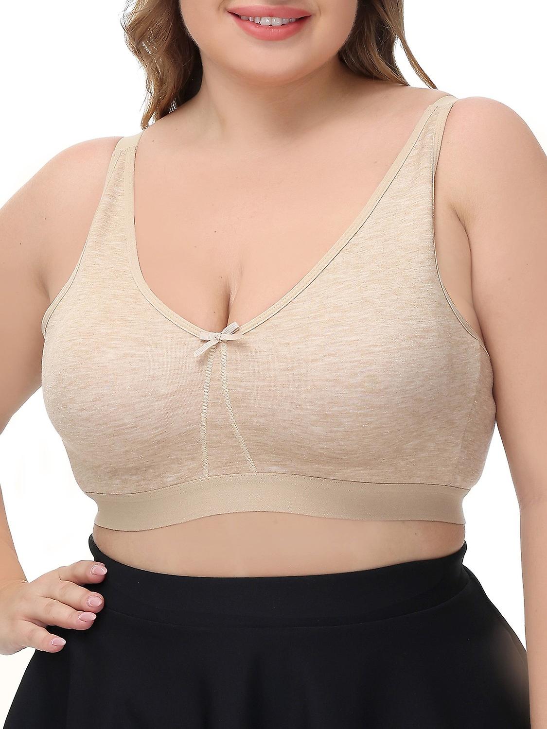 Women Plus Size Bra Soft No Underwire Thin Bras