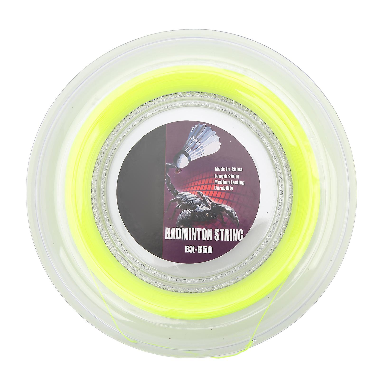Badminton Racket String 0.72mm 200m Racquet Wire Reel for Amateur Daily Training Fluorescent Yellow