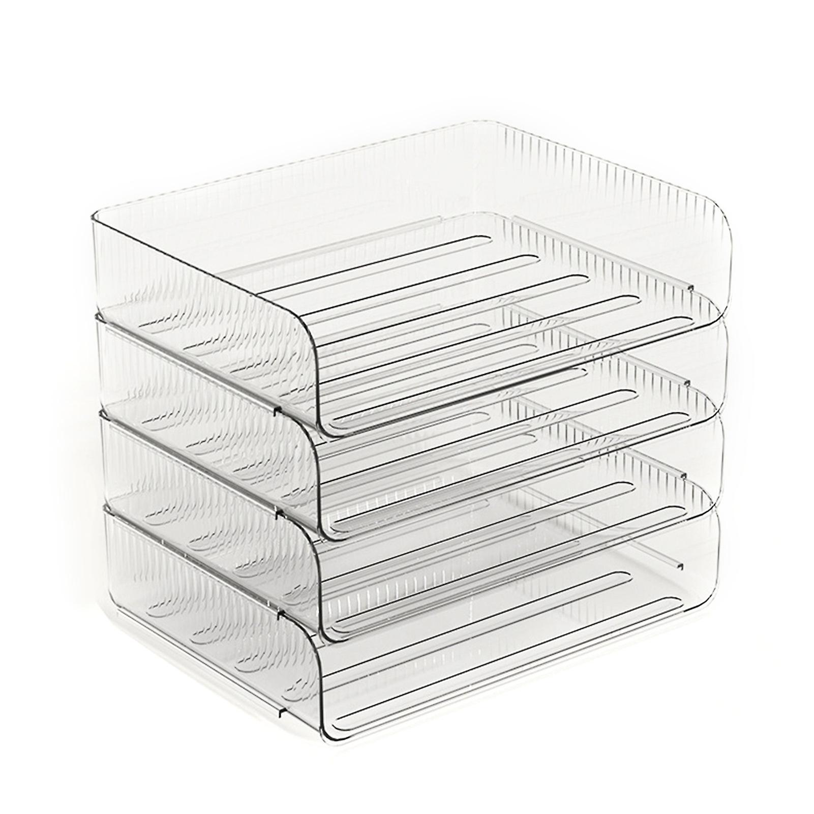 4Pcs Stackable Paper Letter Organizer Tray Transparent Space Saving Versatile Document File Organizer for Office School Home