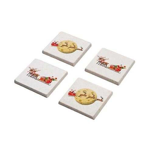 Christmas Reindeer Stone Coasters Set for Christmas Gift
