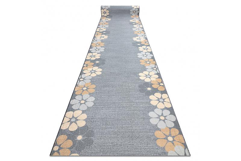 Runner anti-slip MARGARETKA flower, gum grey 80 cm