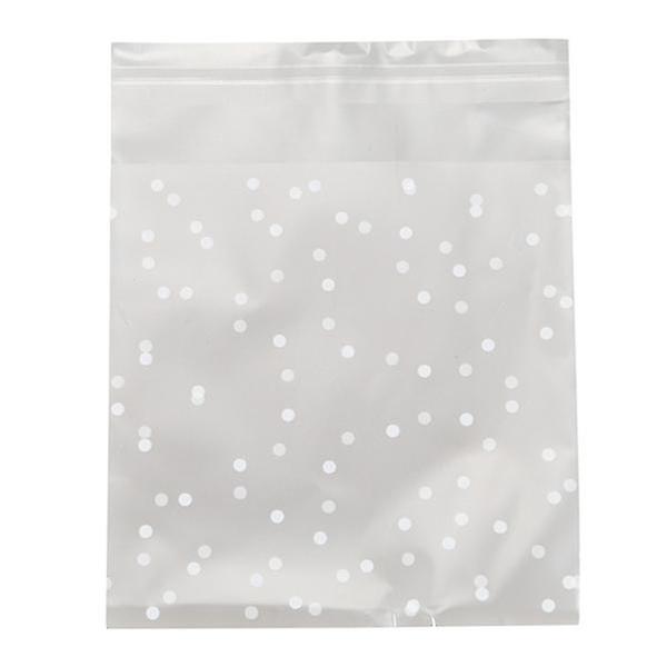 200pcs Frosted Cute Dot Plastic Packaging Candy Biscuit Soap Packaging Bag Cake Packaging Self-adhe