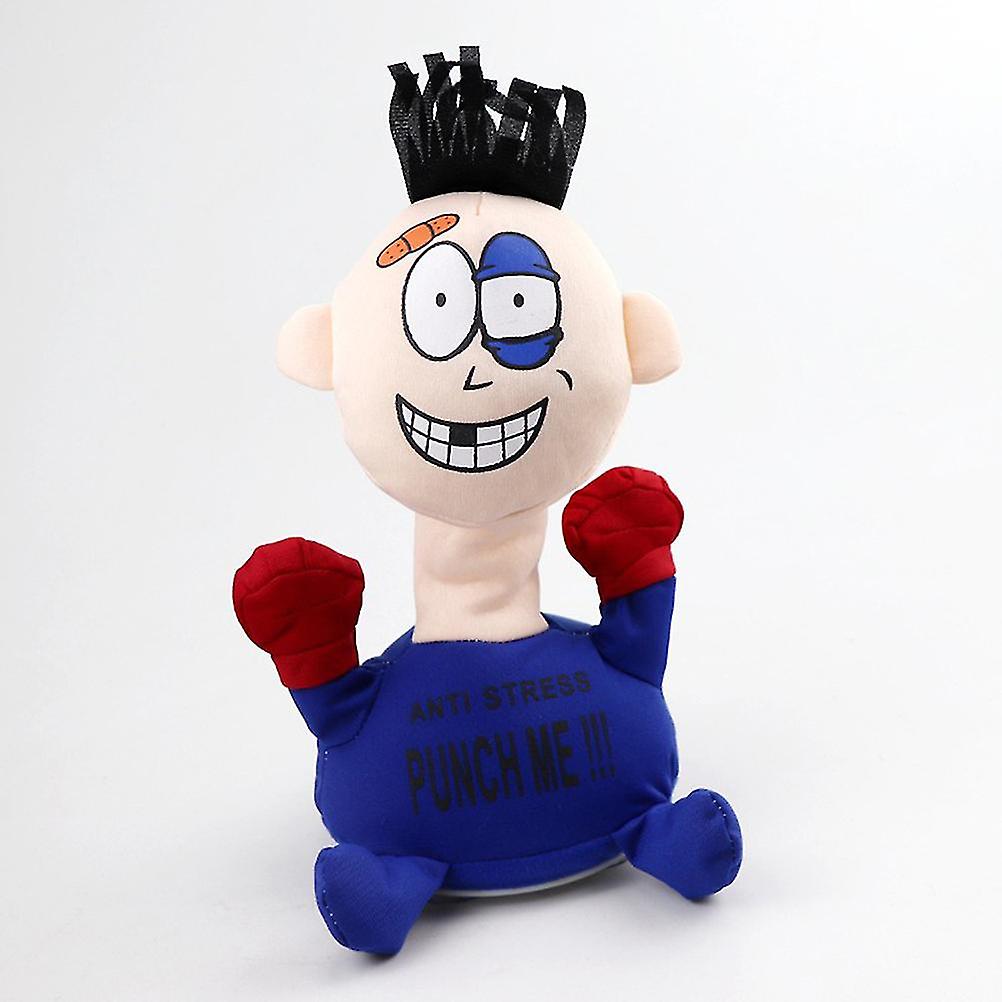 Creative Funny Electric Plush Toy Punch Me Doll Funny Emotions Anti-stress Vent
