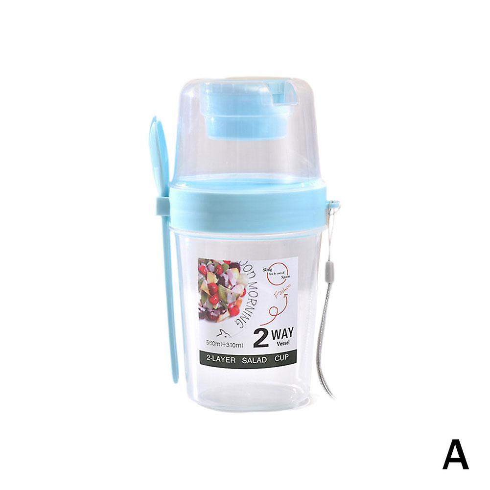 Breakfast Salad Cup Oat Cup Portable Fruit and Vegetable with Fork Lid Yogurt