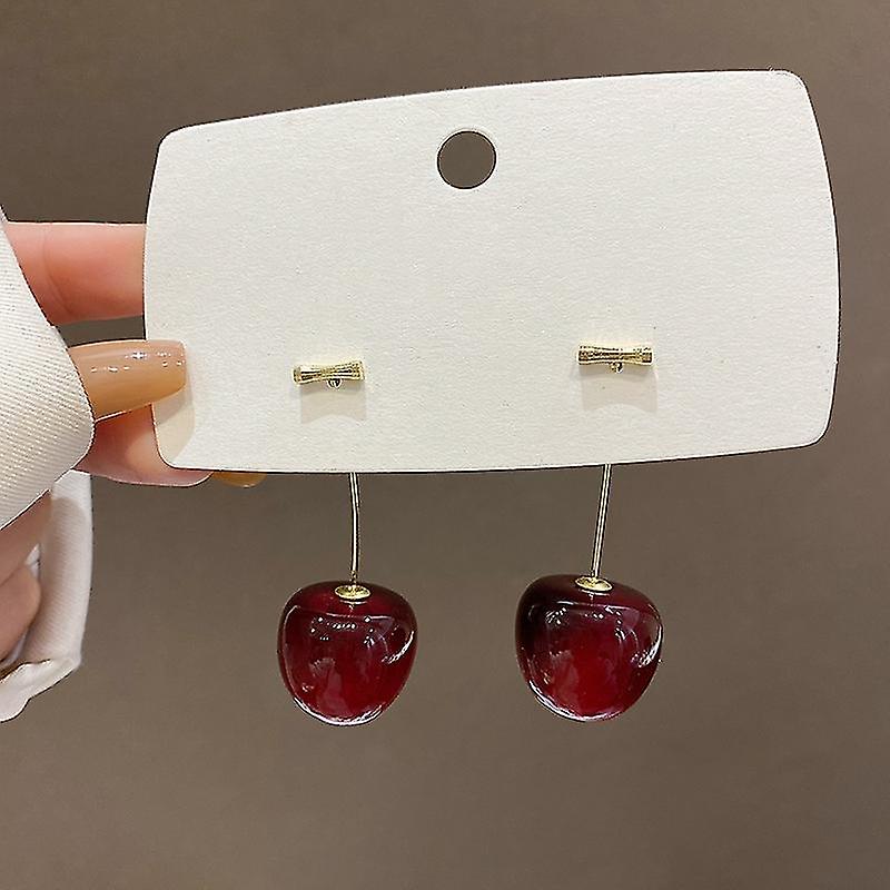 Kirsebær øredobber for kvinner, søte kirsebær øredobber, 3d Cherry Drop øredobber, tropiske kirsebær øredobber studs, Kirsebær smykker gaver-Good