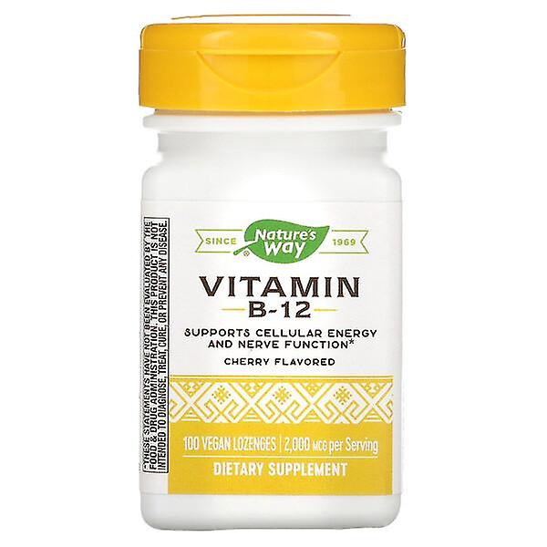 Nature's Way, Vitamin B-12, Cherry, 2,000 mcg, 100 Vegan Lozenges