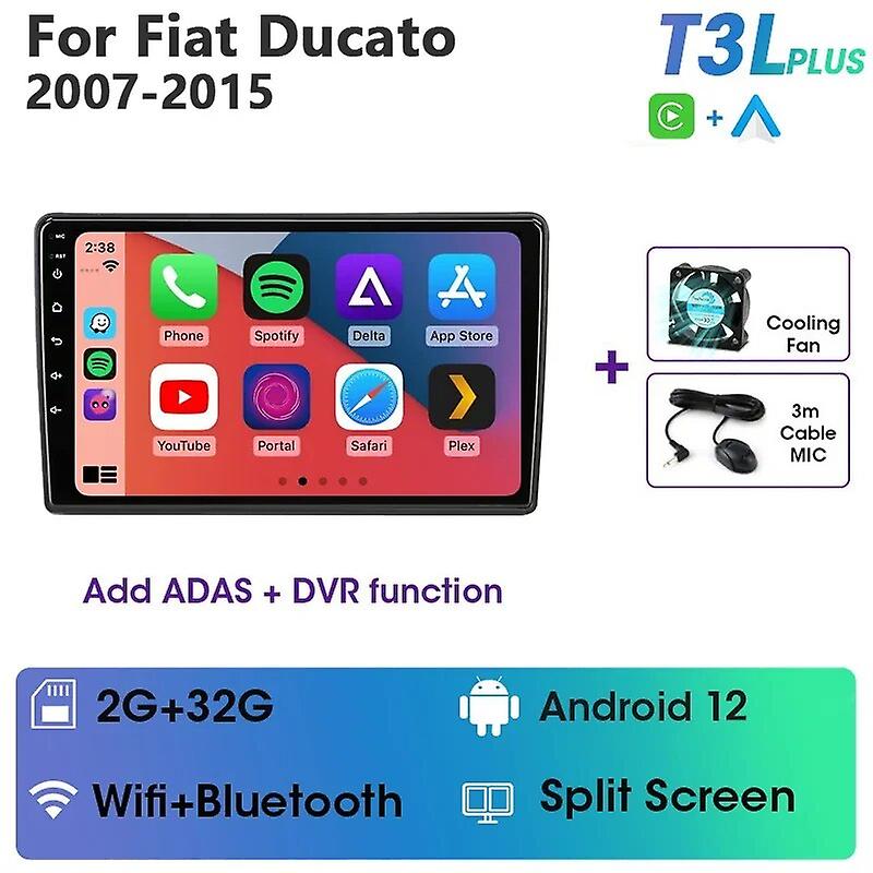 Jmcq Android 12 Car Radio For Fiat Ducato 2007 - 2015 2din Multimedia Video Player Gps Navigation 4g Wireless Carplay Head Unit