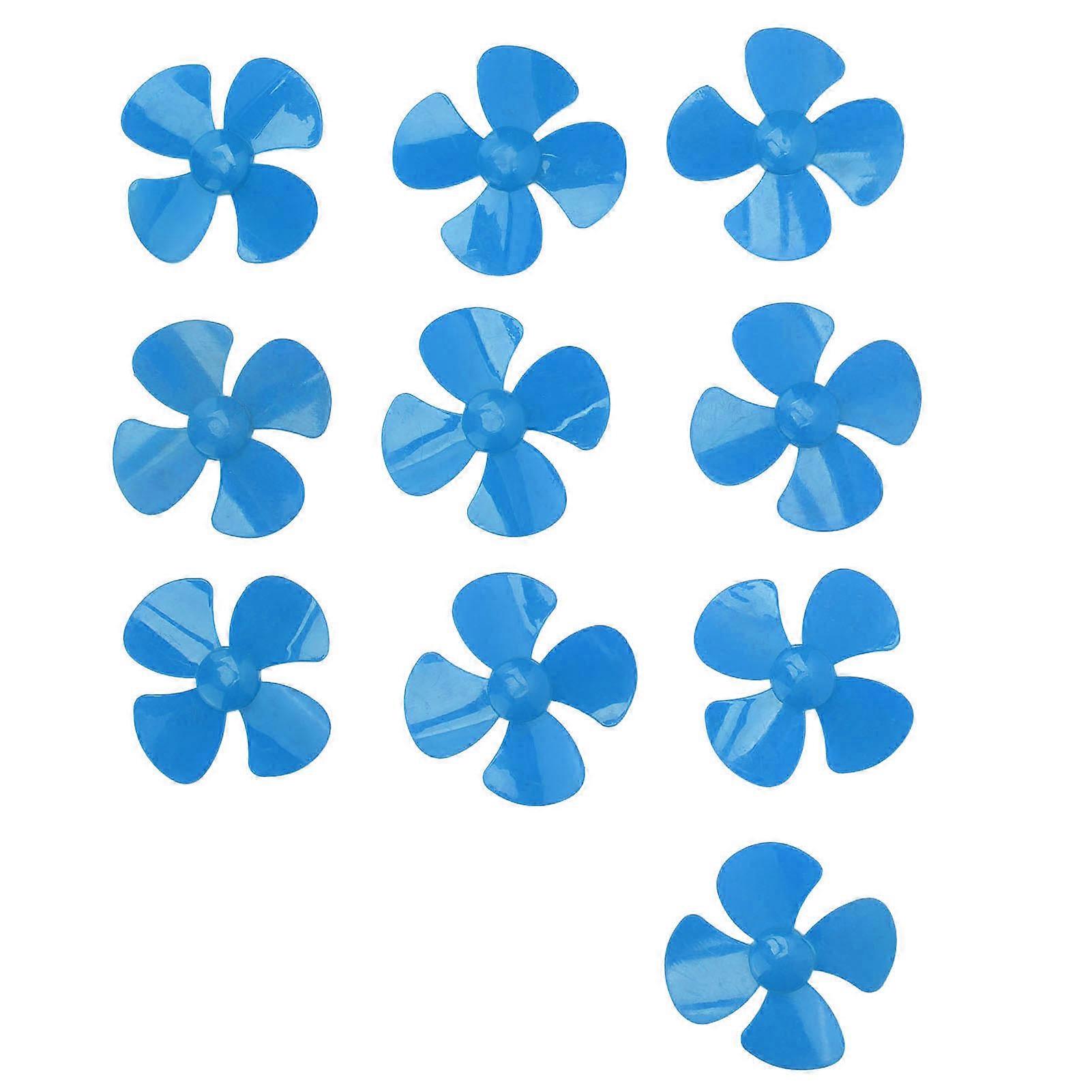 10Pcs 80mm 4 Blades Propeller Plastic DIY Rotating Toy Model Accessories with 2mm Hole XR?149Blue