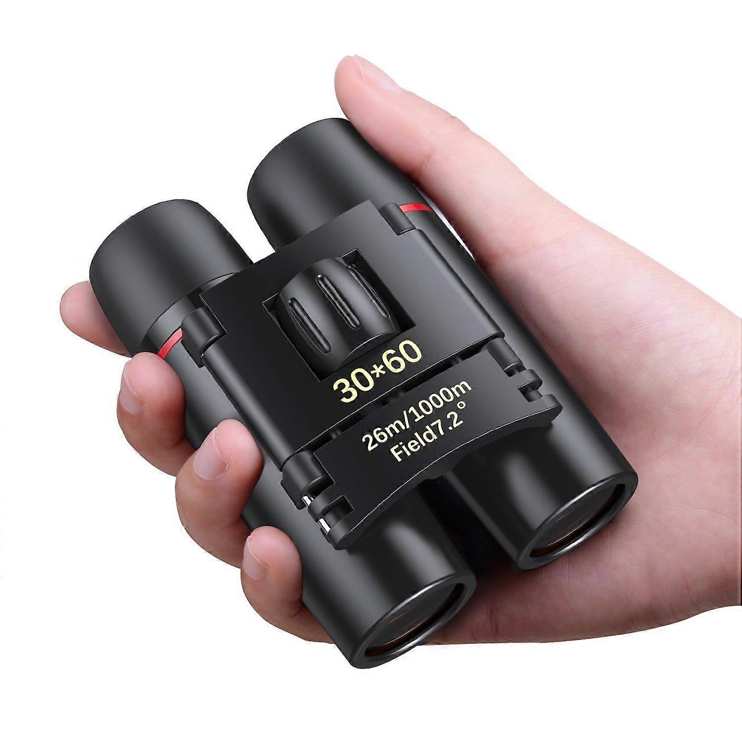 Binoculars (black) Compact, foldable 30x60 binoculars, night vision f