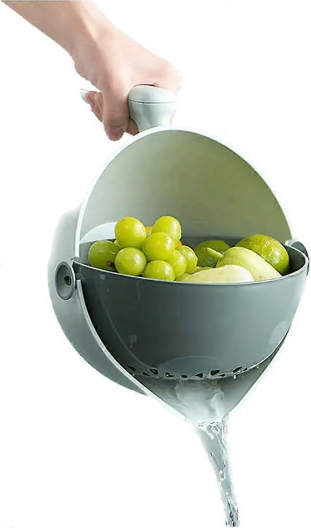 Multifunctional Colander 2-in-1 Plastic Kitchen Strainer Bowl Drain Basket Colander with Handle Large Capacity Removable Filter Bowl for Fruit Salad  