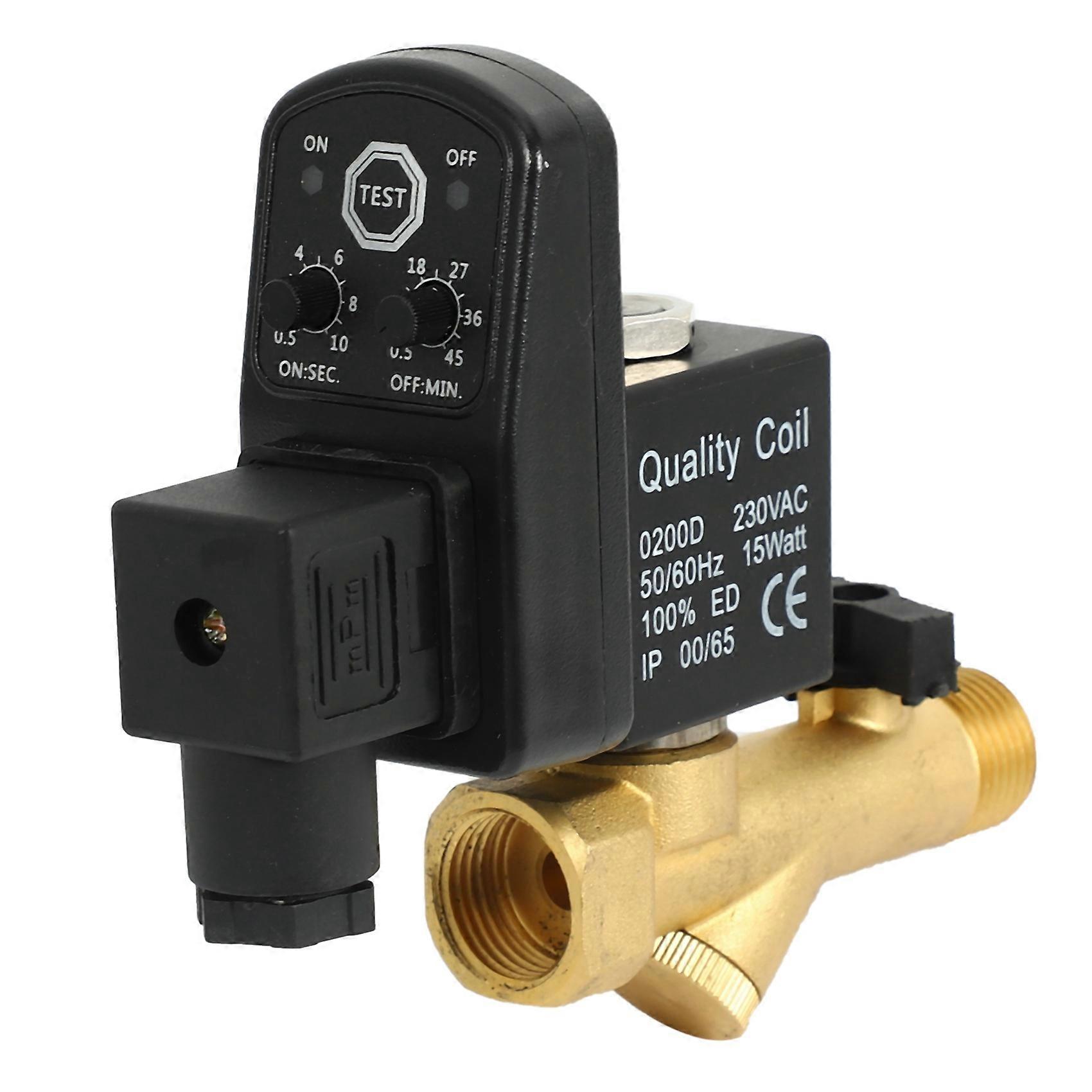 AC 220V 1/2tommer elektronisk timet 2-vejs kompressorgastank automatisk afløbsventil