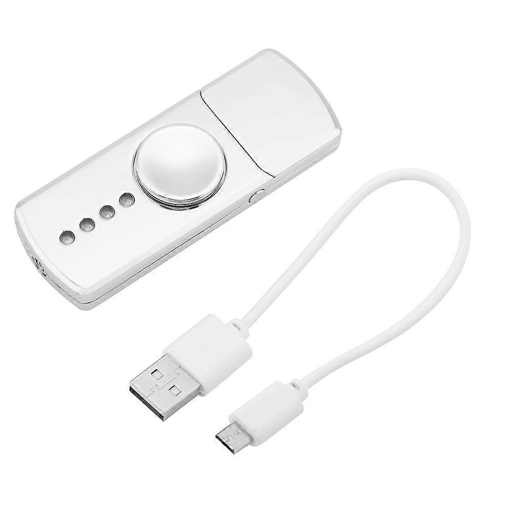 USB Φόρτιση Ηλεκτρικός Αναπτήρας Τσιγάρων Fidget Αναπτήρας 7 Χρώμα LED Flash Light (Ασημί)