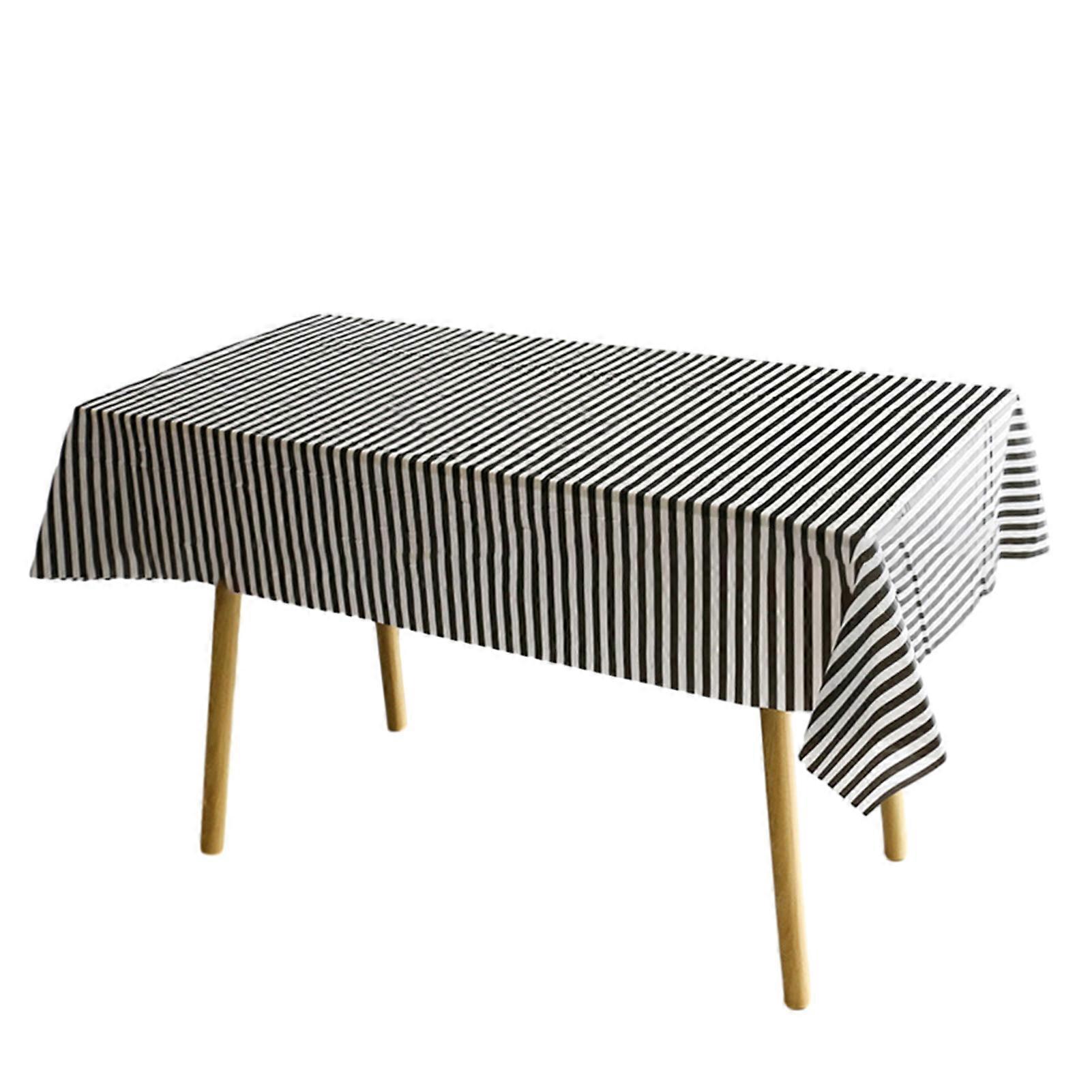 Dining Table Cover Stripes Print Waterproof Fadeless Tear Resistant Anti-scratch Home Decoration Bright Color One Time Table Cover Party Supplies