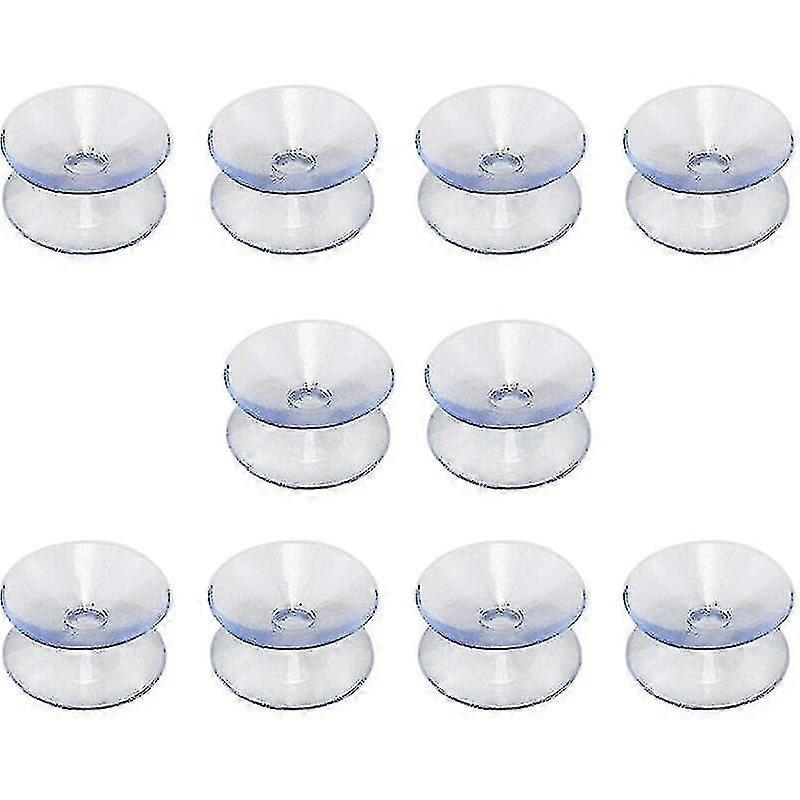 Double-sided Suction Cups Compatible With Glass Table Tops, 10 Pack Hookless Suction Cups For Multifunctional Double-sided Non-slip Glass Mirror(20mm)