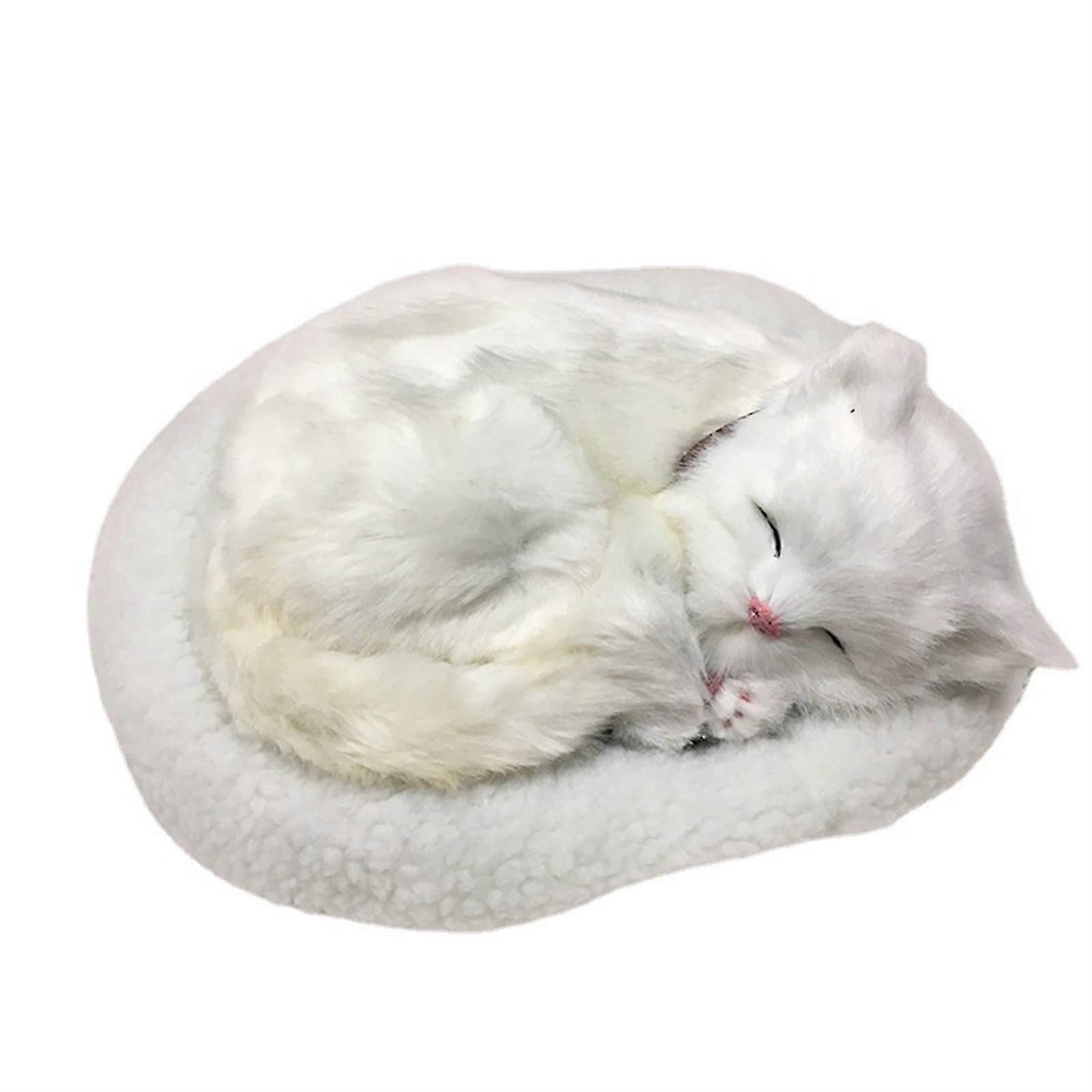 Cute Simulation Sleeping Cat/dog Plush Doll With Nest Breathing Fluffy Cat/dog